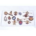 An assortment of various sweetheart brooches, to include Hampshire, Royal Fusiliers, Army Ordnance