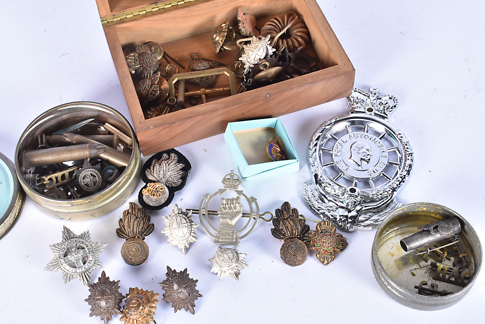 An assortment of HAC and other badges and pip, with an HAC WWII War medal,