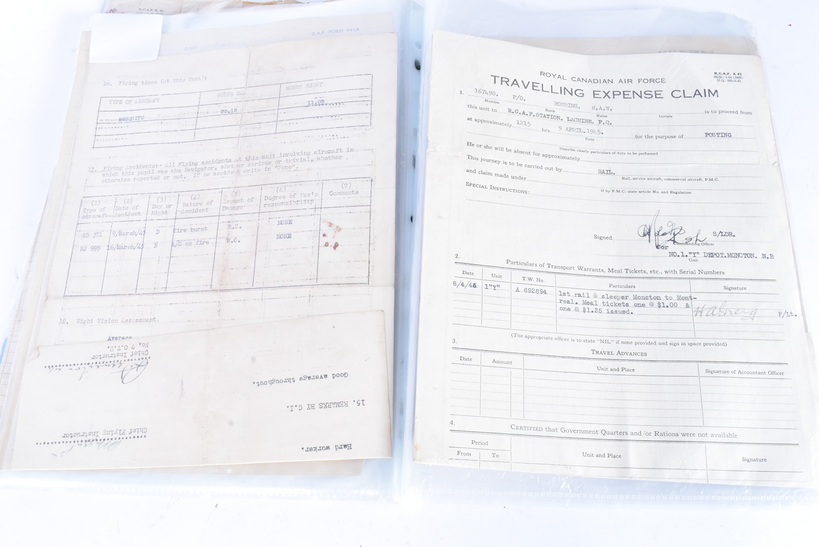 A WWII Canadian Air Force medal group and Flight log book, for H.A.W Robbins (1608488), dated - Bild 28 aus 30