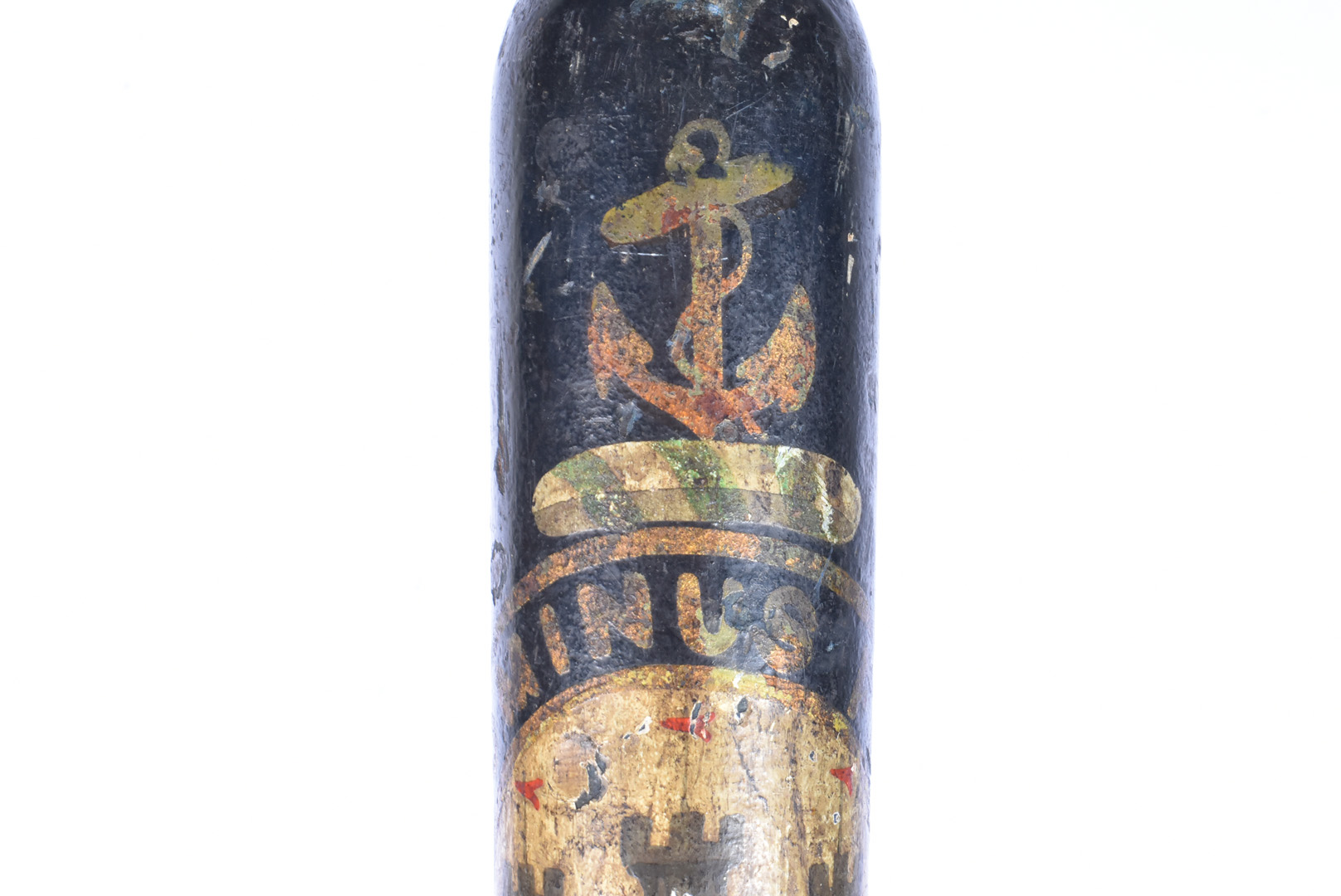 A Victorian black-painted wooden truncheon, with hand-painted Naval crest with motto 'Nisi Dominus - Bild 5 aus 18