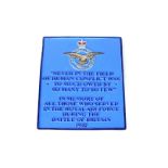 An iron Memorial Plaque for all those who served in the RAF during the Battle of Britain, the modern