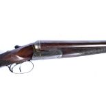 A W J Jeffrey 12 bore side by side shotgun, serial 2150, with Damascus barrel, marked with maker's