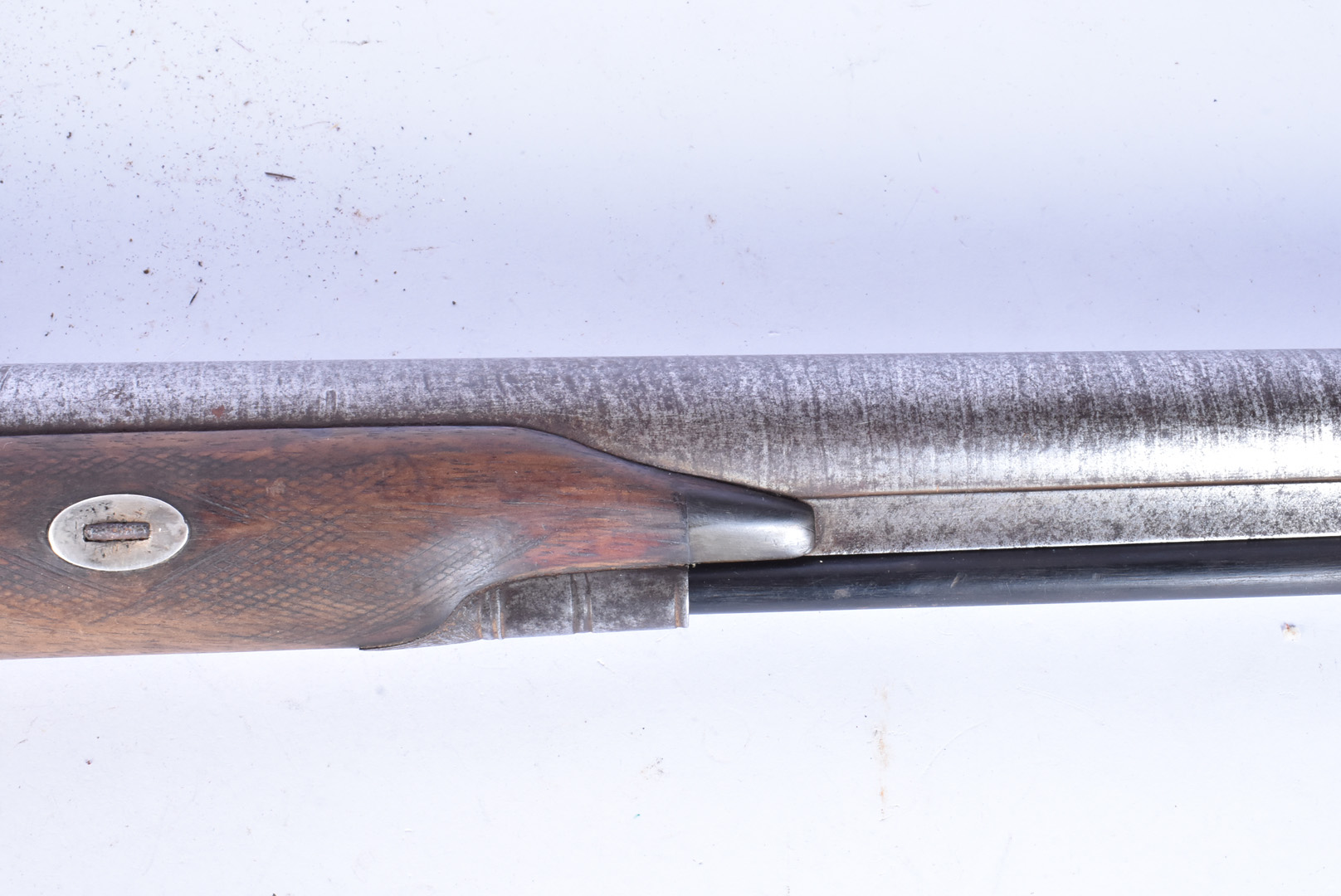 A Hammond of Winchester percussion cap rifle, with light cross-hatched design to the stock, swag - Image 6 of 8