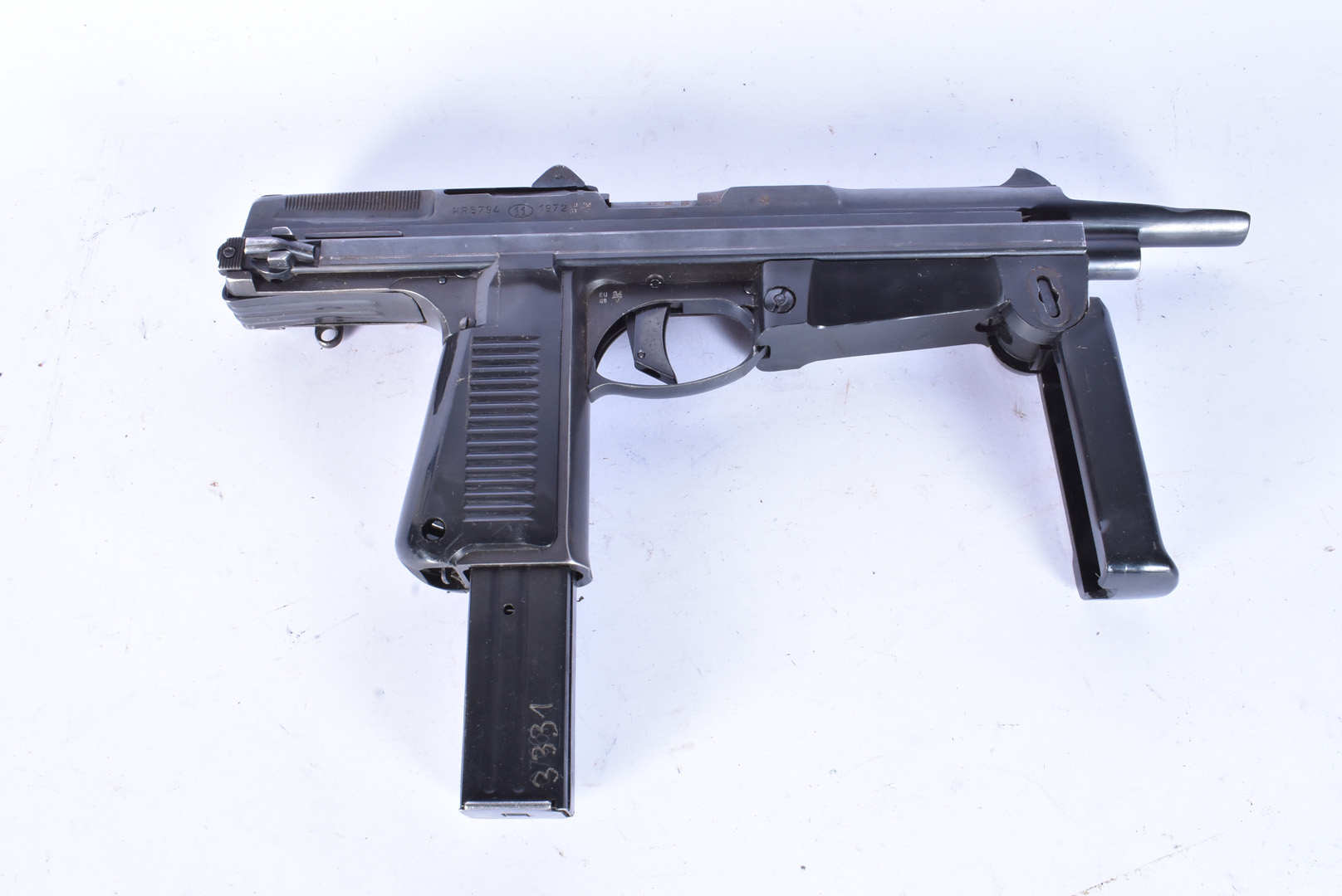 A Deactivated PM-63 Polish sub machine gun, combining the characteristics of a self loading pistol