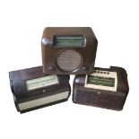 Three radio receivers, bakelite, post-war: Ekco Type U76, Bush DAC 10 and DAC 90 (3) (Condition: see