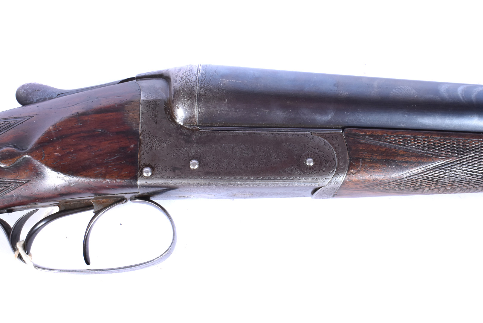 An E West & Son side by side 12 bore shotgun, with maker's name to barrel and side of decorative - Image 7 of 7