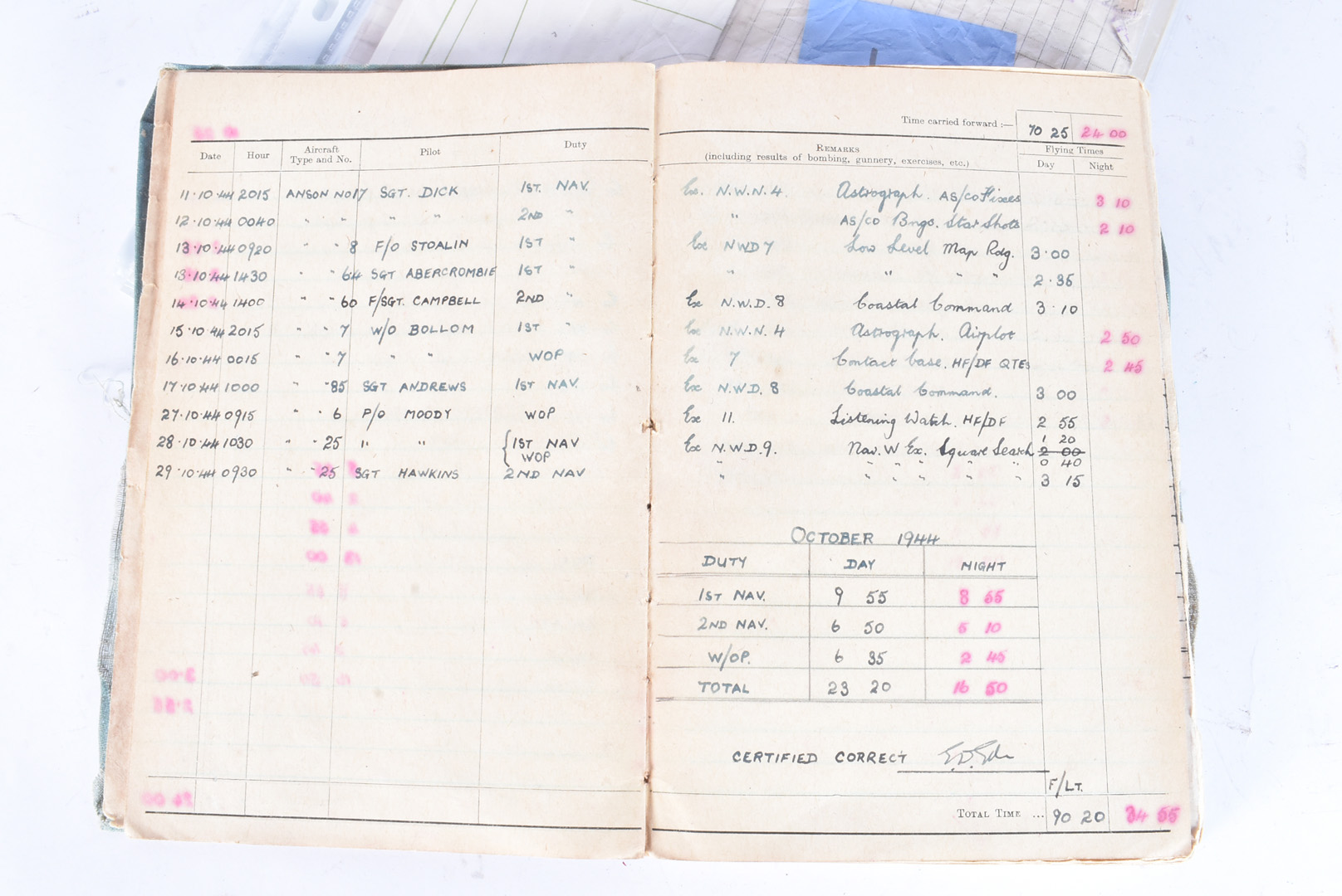 A WWII Canadian Air Force medal group and Flight log book, for H.A.W Robbins (1608488), dated - Bild 7 aus 30