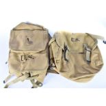 A US Universal Drop bag, stamped Sems Inc 1942, together with a Utility Pouch and a US Musette bag
