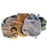 A selection of WWII and later gas mask bags, various decades and conditions (parcel)