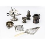 A large collection of silver plated items, in two boxes, including a presentation trowel, a tankard,