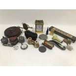A miscellaneous lot of collectables, including a pair of mother of pearl opera glasses in case, a