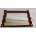 A Regency style 19th century rosewood and gilt over mantel mirror, 59cm x 94cm
