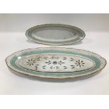 Two nice quality Edwardian period porcelain serving dishes, the larger with inset pierced panel,