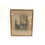 E.W. Witty 1930s watercolour, "Cathedral Melbourne", signed and dated 1933, 37cm x 27cm, framed