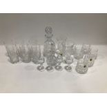 A collection of Waterford lead crystal and other cut glass and similar drinking glasses and other