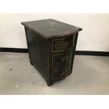 An Art Deco period chinoiserie gramophone cabinet, now converted and doors locked