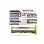 N Gauge Swiss Train and Coaching Stock, all cased or boxed of the SBB, includes Lima 163917 a four