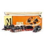 British and German Steam Locomotives, three examples a boxed Piko 5/4117 locomotive and tender BR 55