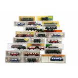 N Gauge Continental Branchline Coaching Stock, various examples Fleischmann blue and white