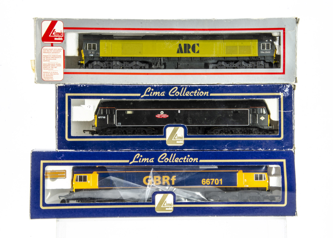 Lima British Outline OO Gauge Diesel Locomotives, three boxed examples 2083908 Class 59 102