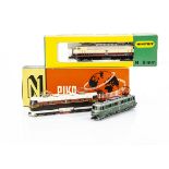 Continental N Gauge Electric Locomotives, two boxed examples Piko 5/4121 of the Rzhd in brown and