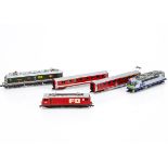 Continental N Gauge Electric Locomotives, two cased examples Minitrix 12781 Re 420 of the BLS in