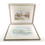 Signed water colour depicting The Neth near Dumfrieshire, indistinctly signed lower right,