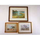 Trude Hawthorn, print entitled 'Mullion Cove', signed and entitled to mount. Together with a print