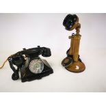 Two collectable 20th Century rotary telephones, the tallest 32cm (2)