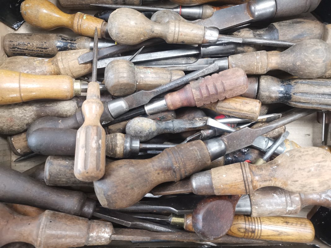 A selection of 20th Century woodworking hand tools, a mixture of different sized screwdrivers, - Image 10 of 15