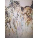 Gary Andrew Benfield, serigraph on paper, entitled 'Equine Dance I', artists proof. Signed lower