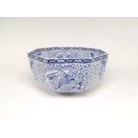 A 20th Century Adams Pottery Staffordshire octagonal bowl, with Chinoiserie pattern after the 18th