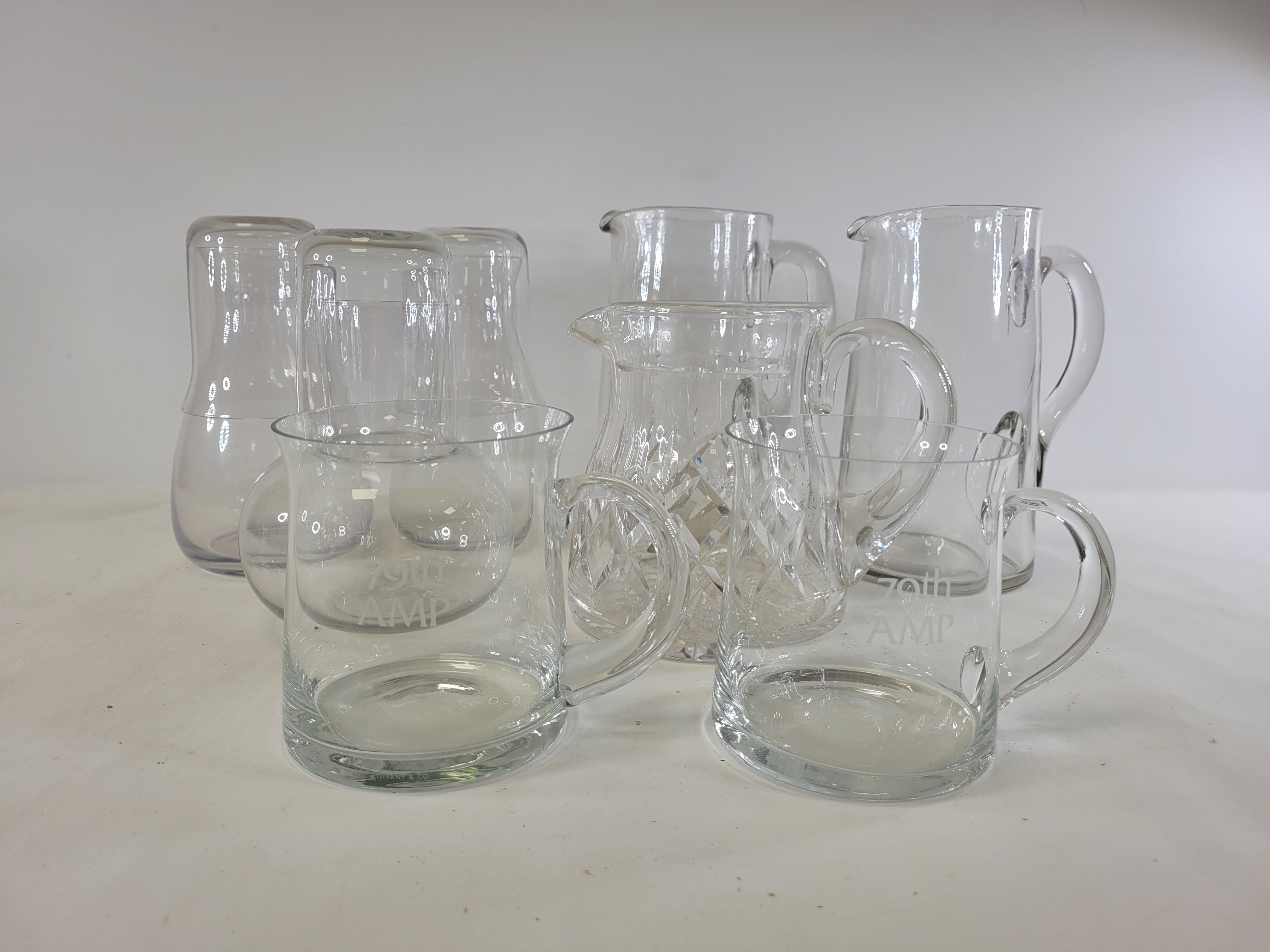 A quantity of assorted 20th Century glassware to include jugs, wine glasses, frosted and moulded - Image 2 of 9