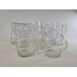 A quantity of assorted 20th Century glassware to include jugs, wine glasses, frosted and moulded
