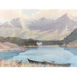 A.P.Graham, watercolour entitled 'Ben Eighe and Loch Coulin Wr', highlands lake and mountainous
