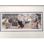 Linda Jane Smith 'Attic Antics' limited edition prints, of a group of cats playing in a roof