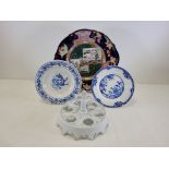 A quantity of late 19th and 20th Century ceramics to include a Masons Ironstone dish with