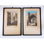 R.Herdman-Smith, coloured etchings, entitled 'Jerusalem' and 'Rouen'. Both limited edition number 22