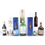An assorted lot of alcohol, comprising a bottle of Smirnoff vodka, Drambuie Prince Charles Edward'