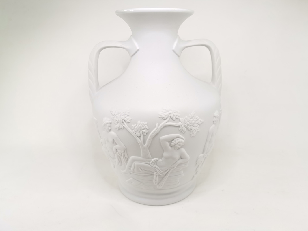 A Portmeirion bisque twin handled vase, after the 'Portland Vase', the ancient vessel excavated in - Image 3 of 18