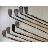 A quantity of early 20th Century golf clubs, to include examples by Granville, D.Anderson 'Zenfy