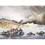 Leslie Gooday O.B.E. (1921-2013), watercolour 'Black Beck Pass', of an approaching storm. Signed