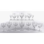 A selection of Edinburgh glassware, including liqueur glasses, wine glasses, short stem wine glasses