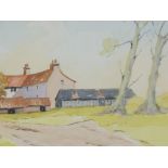 N Price, watercolour on paper, farmhouse on a bright sunny day, signed lower right, framed and