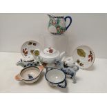 A small group of British and Continental ceramics to include two Henriot Quimper of France faience