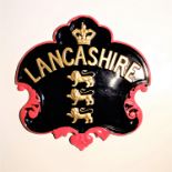 Lancashire Insurance Company Fire Marks, 1852-1901, W98A, tinned iron, VG, original paint and