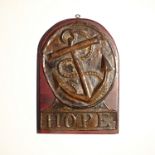 Hope Fire and Life Assurance Company Fire Mark, 1807-1844, W47A, copper, G, repair to top left