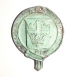 Nottinghamshire and Derbyshire Fire and Life Assurance Company Fire Marks, 1835-1869, copper -