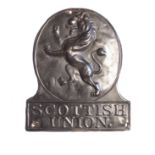 Scottish Union Insurance Fire Mark, 1824-1878, W75A, copper, G, overpainted