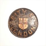 British Promotional Fire Marks, Cornhill Insurance Company, B1007, tinned iron, P-F and City of
